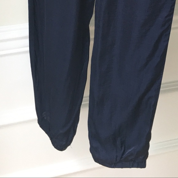 Navy Satin Drawstring Jogger Pants - Picture 6 of 6